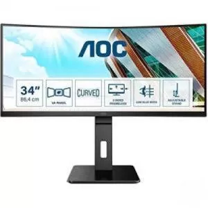 Image of AOC 34" CU34P2A QHD Ultra Wide LED Monitor