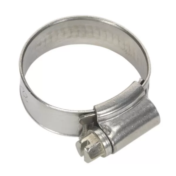 Image of Genuine SEALEY SHCSS0X Hose Clip Stainless Steel Ø22-32mm Pack of 10