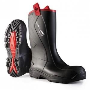 image of Dunlop Purofort Plus Rugged Safety Rigger Boots Size 12 Black Ref