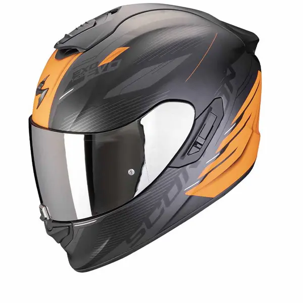 Image of Scorpion EXO-1400 Evo II Air Luma Matt Black Orange Full Face Helmet L