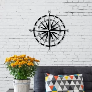 Image of Compass Black Decorative Metal Wall Accessory