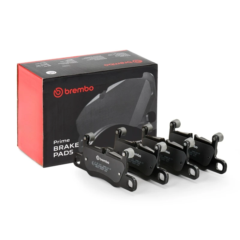 Image of BREMBO P 65 031 Brake pad set PRIME LINE prepared for wear warning indicator, with counterweights, with anti-squeak plate Brake Pad Set,disc brake (4