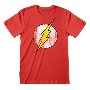 Image of DC Flash - Logo Unisex Large T-Shirt - Red