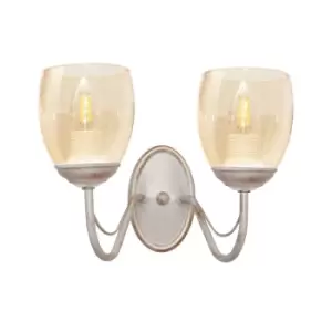 image of Allena Wall Lamp White, Gold, Amber 27cm