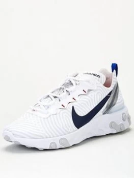 image of Nike React Element 55 - White/Blue/Red , White/Blue/Red, Size 8, Men