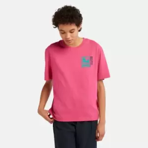 Image of Timberland Out Here Graphic Tee For Her In Pink Pink, Size L