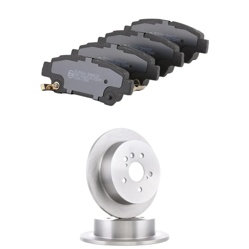Image of RIDEX 3405B3327 Brake disc and pads set Rear Axle, Brake Disc Type: Solid, with acoustic wear warning Brake Set,disc brakes (3405)