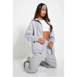 image of I Saw It First Oversized Zip Through Hoodie with Pockets - Grey