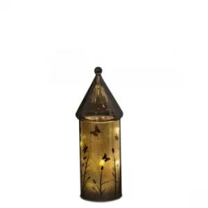 Image of HESTIA Glass House Style Ornament with LED Lights 25cm