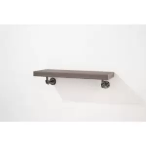 image of Loft home studio 60cm wide wall shelf with pipe design brackets