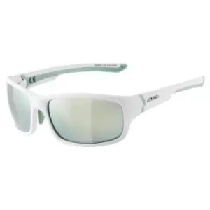 image of Alpina Lyron Shield Glasses White/Emerald Lens