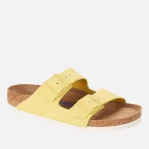 Image of Birkenstock Womens Arizona Slim Fit Sfb Suede Double Strap Sandals - Popcorn - EU 37/UK 4.5