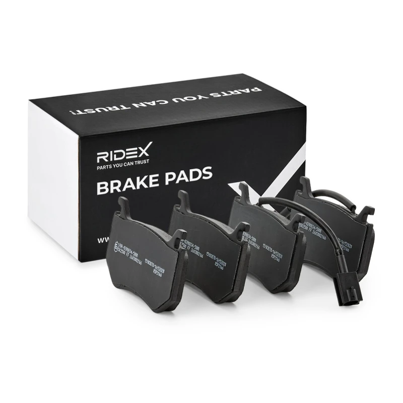 Image of RIDEX 402B1448 Brake pad set incl. wear warning contact, without accessories, with anti-squeak plate Brake Pad Set,disc brake (402)