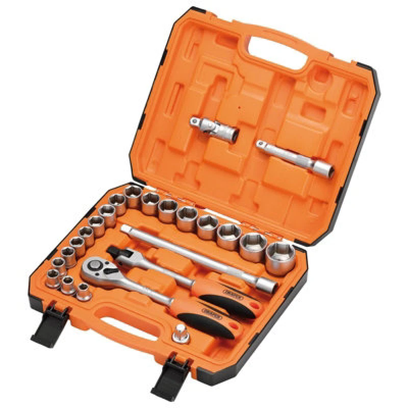 Image of Draper HI-TORQ&174 6 Point Socket Set, 1/2' (24 Piece) (22112) 5059482044298