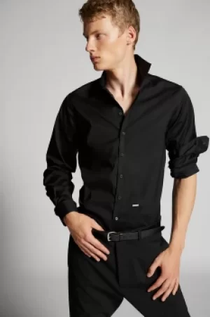 Image of DSQUARED2 Men Shirt Black Size 36 97% Cotton 3% Elastane