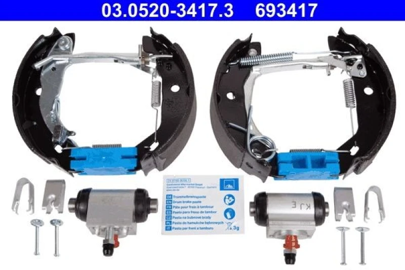 Image of ATE 03.0520-3417.3 Brake Set, drum brakes with accessories Brake Set,drum brakes (3859)