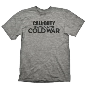 Image of Call Of Duty: Cold War Logo Mens L T-Shirt - Grey