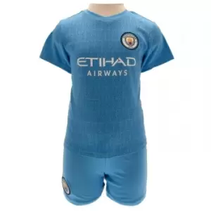 Image of Manchester City FC Baby Crest T-Shirt & Shorts Set (12-18 Months) (Sky Blue/White)