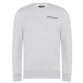 Image of True Religion Pullover Arch Logo Sweatshirt - Grey
