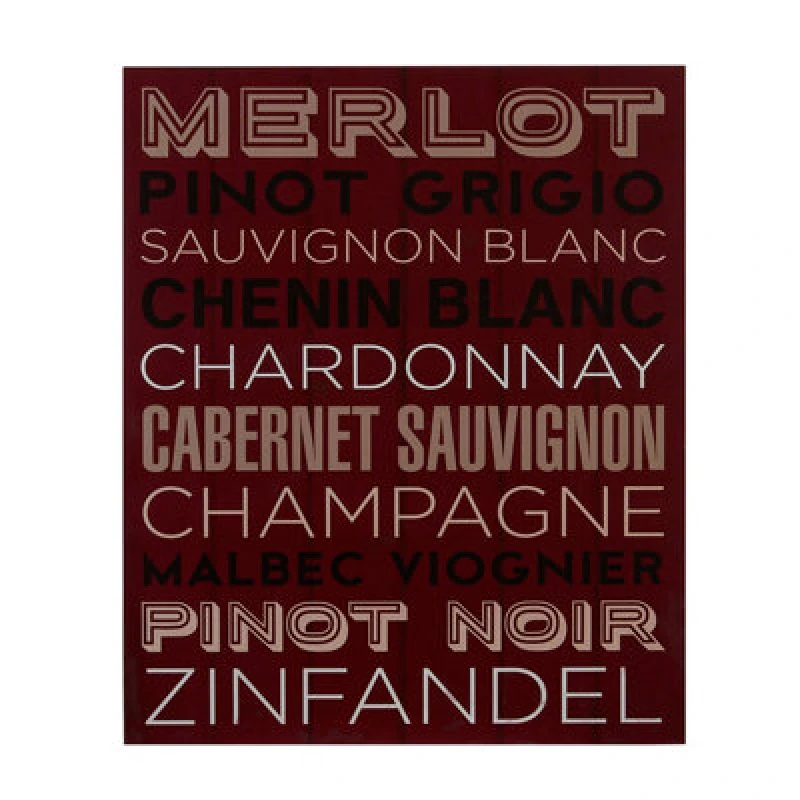 Image of Premier Housewares Wine List Wall Plaque Home Wall Decor Red