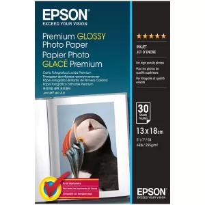Image of Epson Premium Glossy Photo Paper C13S042154 Photo paper 13 x 18cm 255 gm² 30 sheet High-lustre