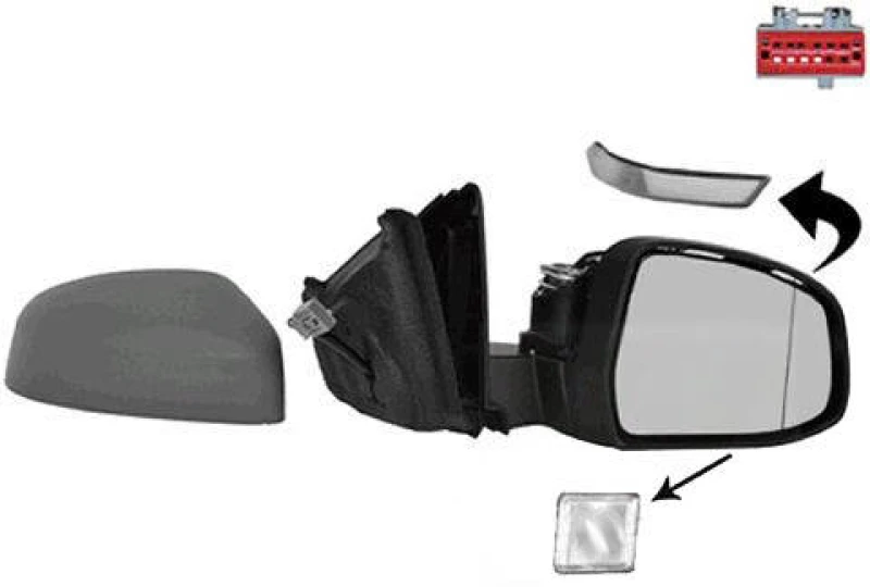Image of VAN WEZEL 1882818 Wing mirror * HAGUS * Right, Heatable, primed Outside Mirror (50)