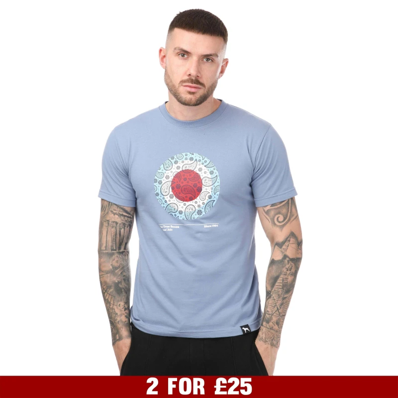Image of One True Saxon Paisley T-Shirt - Blue Blue S