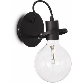 Image of Ideal Lux Radio - 1 Light Wall Light Black, E27