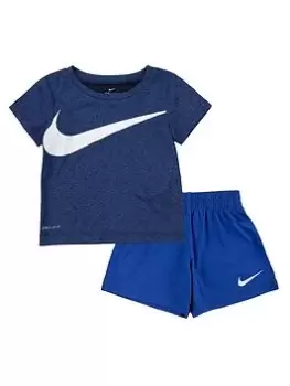 Image of Boys, Nike NIKE INFANT BOYS NK DF DROPSETS SHORT SET, Royal Blue, Size 24 Months