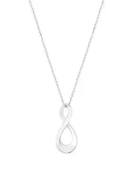 image of Simply Silver Sterling Silver 925 Polished Chunky Infinity Pendant Necklace, Silver, Women