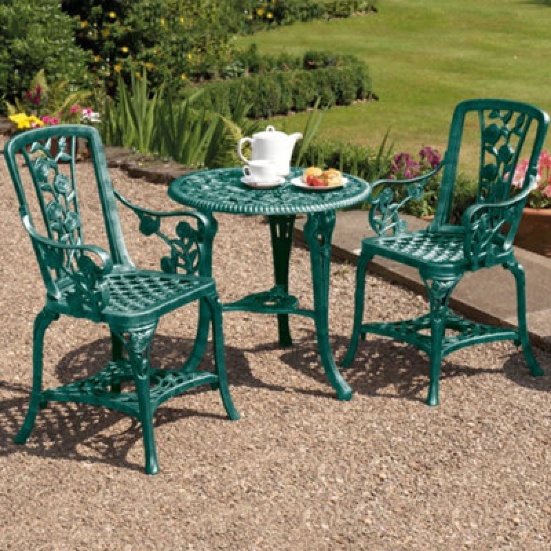 Image of Garden Gear 3pc Rose Bistro Furniture Set Verdi, Green D7281