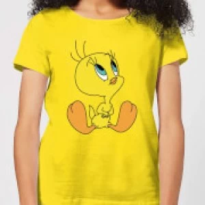 image of Looney Tunes Tweety Sitting Womens T-Shirt - Yellow - L - Yellow