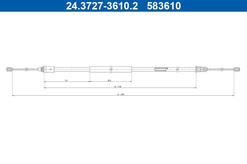 Image of Handbrake cable ATE 24.3727-3610.2