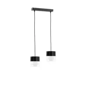 image of Mao Bar Pendant Ceiling Light Black, 50cm, 2x E27