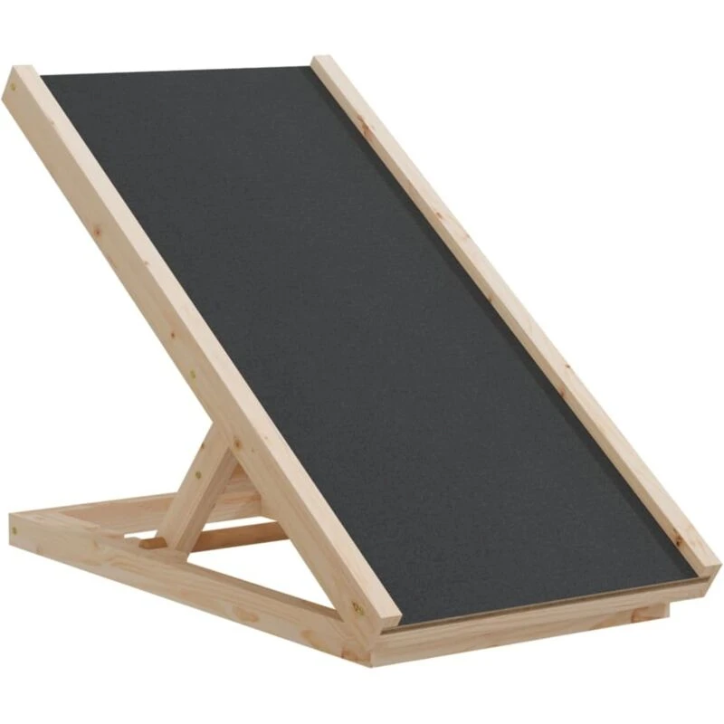 Image of vidaXL Dog Ramp Grey 70x35cm Solid Wood Fir, Grey 172418