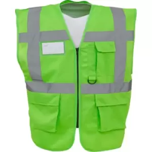 Yoko Hi-Vis Premium Executive/Manager Waistcoat / Jacket (Pack of 2) (2XL) (Lime) - Lime