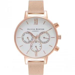 Image of Chrono Detail Rose Gold Mesh Watch