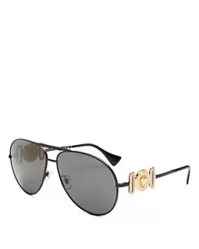 Image of Versace Mens Brow Bar Aviator Sunglasses, 65mm