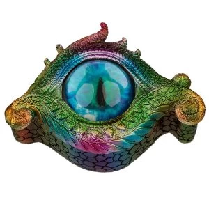 image of All Seeing Eye Metallic Rainbow Dragon Trinket Box