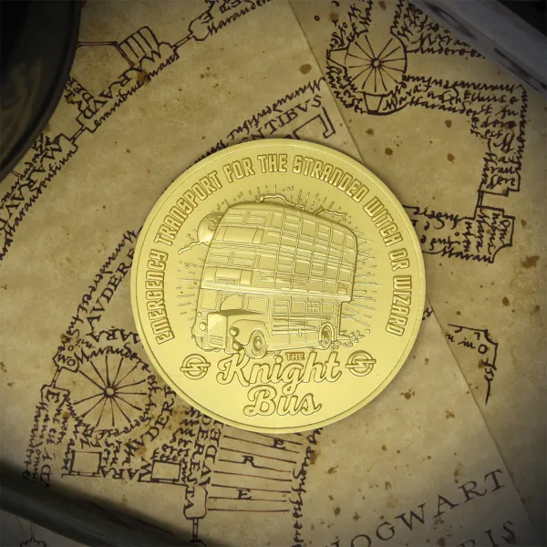 Image of Harry Potter 24k Gold Plated Knight Bus Limited Edition Medallion - Zavvi Exclusive by DUST!