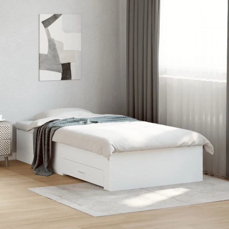 Image of VIDAXL Bed Frame with Drawers without Mattress White 90x190cm Single Vidaxl 3280433