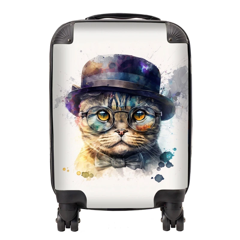 Image of Warren Reed Designer Scottish Fold Cat Splashart Suitcase - Medium