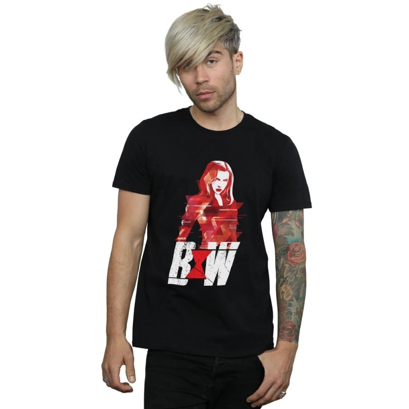 Image of Marvel Marvel Men Black Widow Movie Logo Artwork T-Shirt Size: Small Black S Male 5059400883763