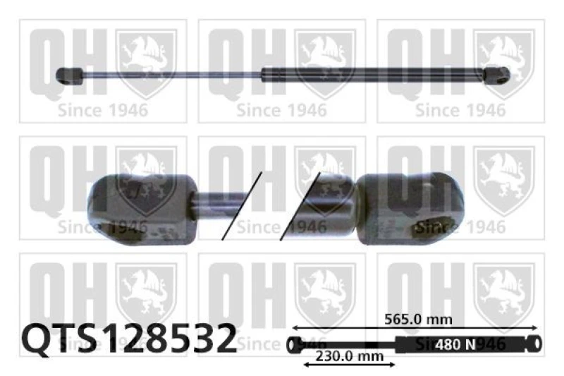 Image of QUINTON HAZELL Tailgate strut QUINTON HAZELL QTS128532