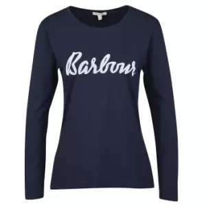 Image of Barbour Womens Otterburn L/S Tee Navy/White 10