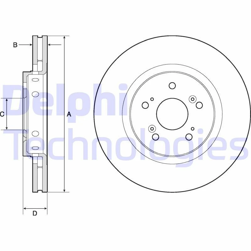Image of DELPHI Brake disc DELPHI BG4808C