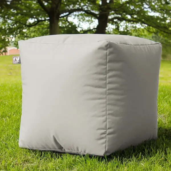 image of rucomfy Indoor Outdoor Cube Bean Bag - Light Grey