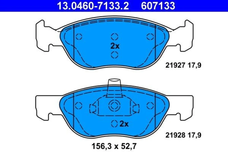 Image of ATE 13.0460-7133.2 Brake pad set excl. wear warning contact Brake Pad Set,disc brake (402)
