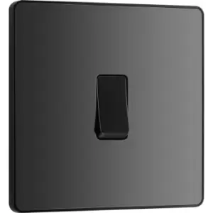 Image of BG Evolve Chrome ( Ins) Single Intermediate Light Switch, 20A 16Ax in Black Steel