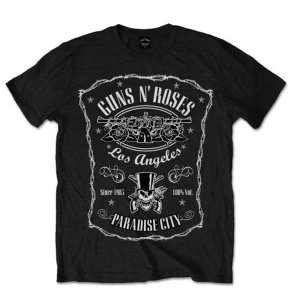 Image of Guns N' Roses - Paradise City Label Unisex Small T-Shirt - Black